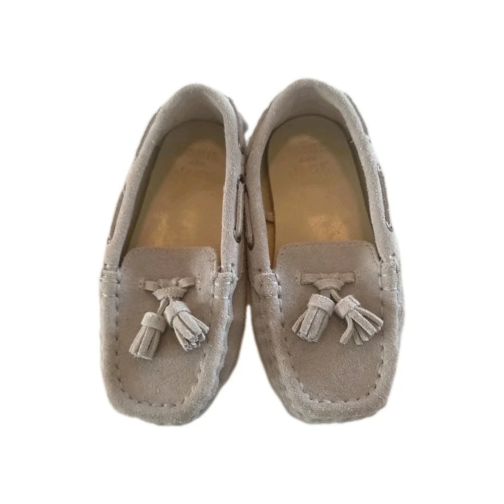 Janie and Jack Suede Driving Shoe Size 8 light grey